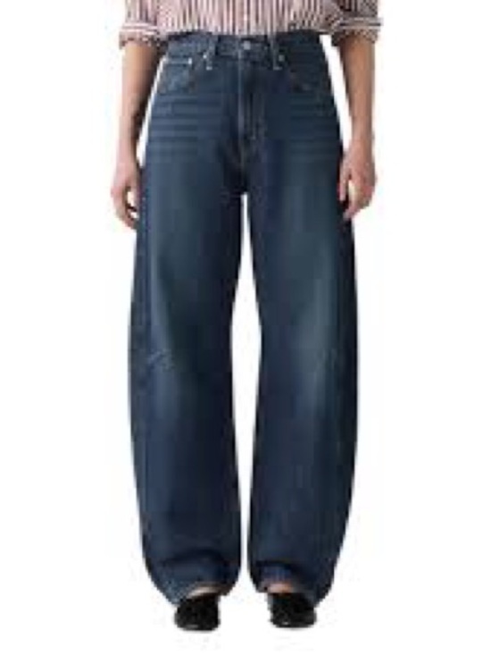 Levi's Denim - Levi's Dark Blue Barrel High-Rise cinch waist Jeans